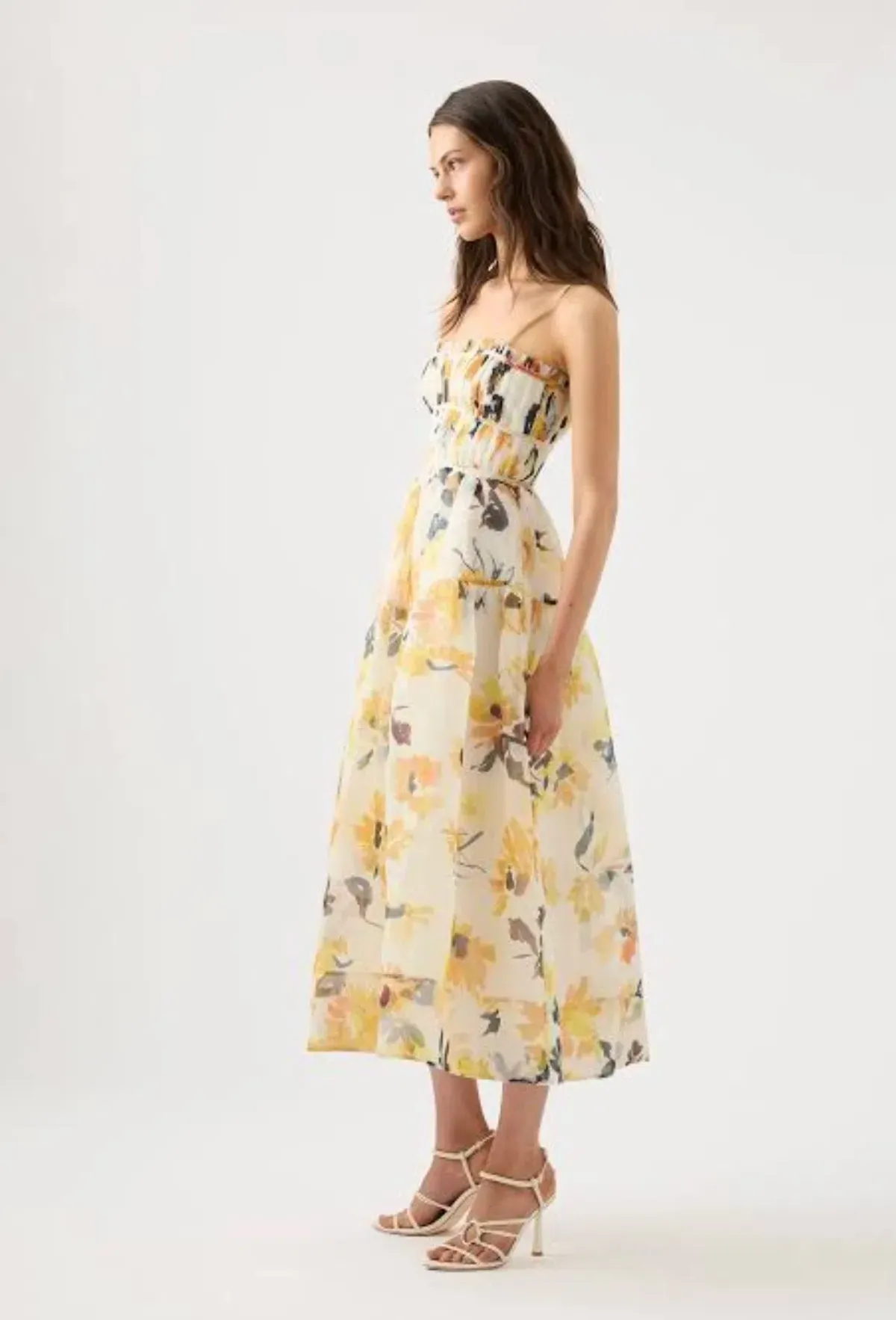 Aje Botanica Cross Back Midi Dress Sunflowers Size 6 / XS - Image 2