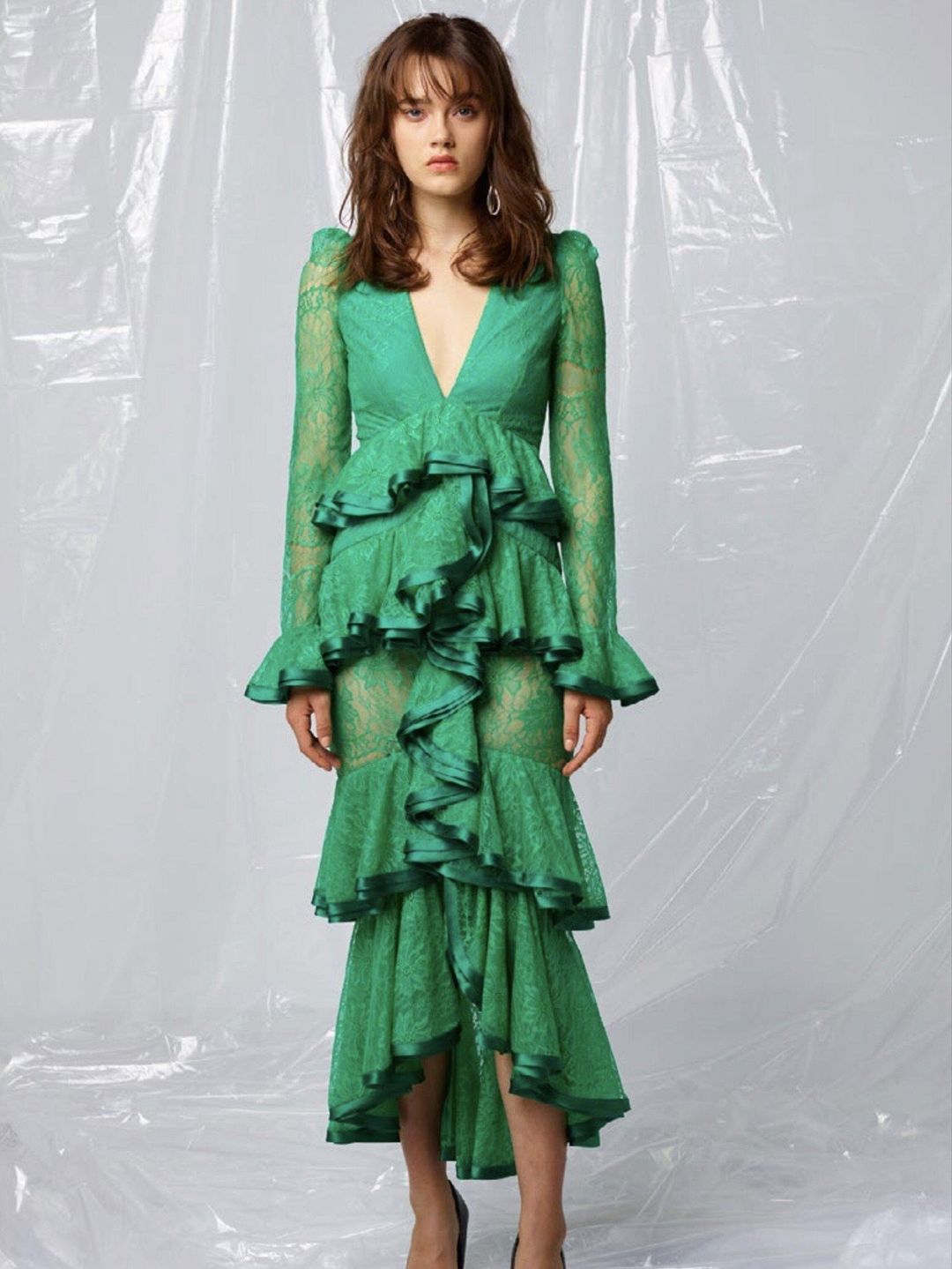 Nicola Finetti Maia Dress Green size 12 for rent on The Volte - main image