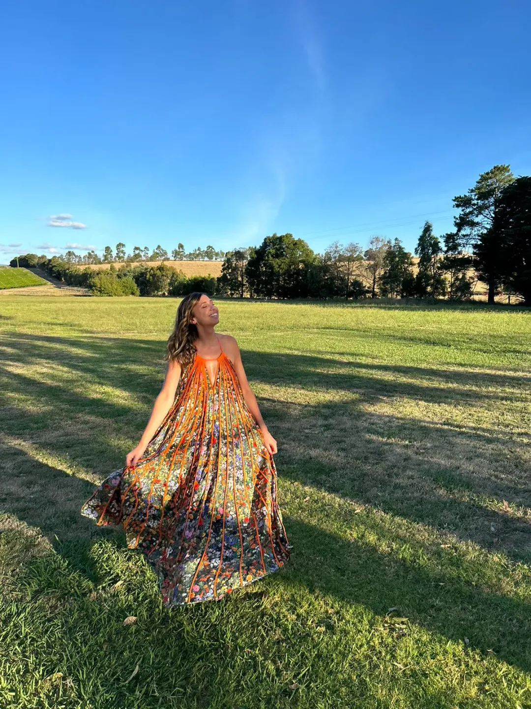 Stella McCartney Klara Floral Pleated Silk Maxi Dress Multi Size 8 for rent on The Volte - main image