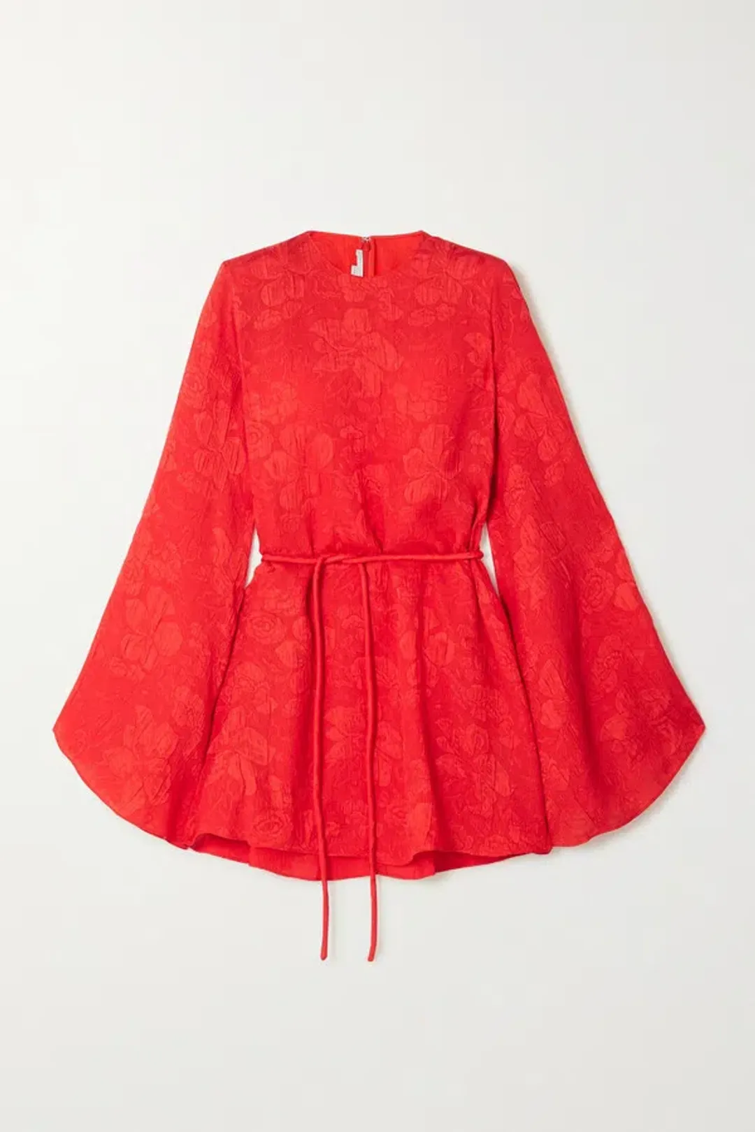 Stella McCartney Crinkled Silk-jacquard Mini Dress Red Size 8 for rent on The Volte - main image