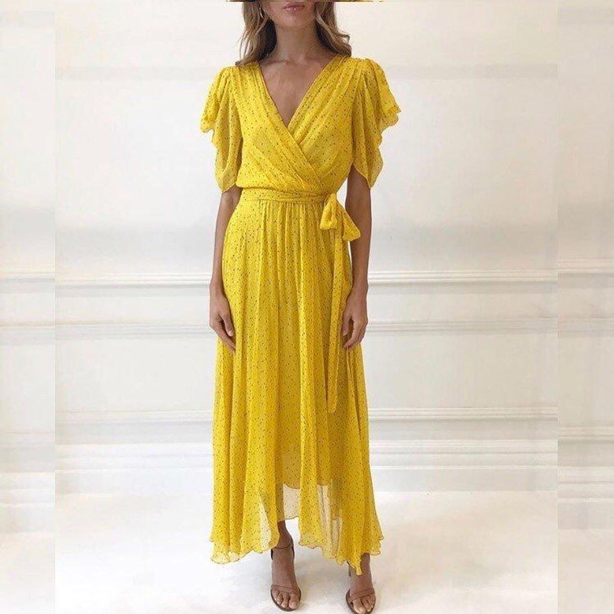 Bec & Bridge Hibiscus Golden yellow midi size 8 - Image 3
