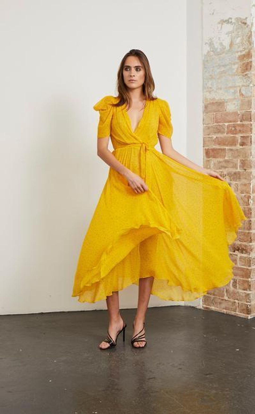 Bec & Bridge Hibiscus Golden yellow midi size 8 for rent on The Volte - main image