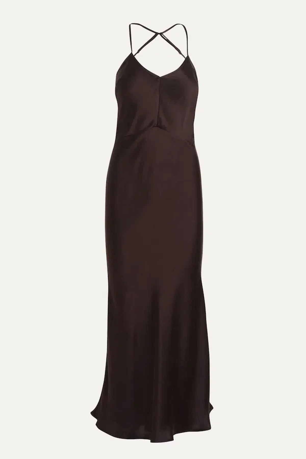 Flannel Hannah Long Slip Dress Chocolate Size M/Au 10  - Image 4