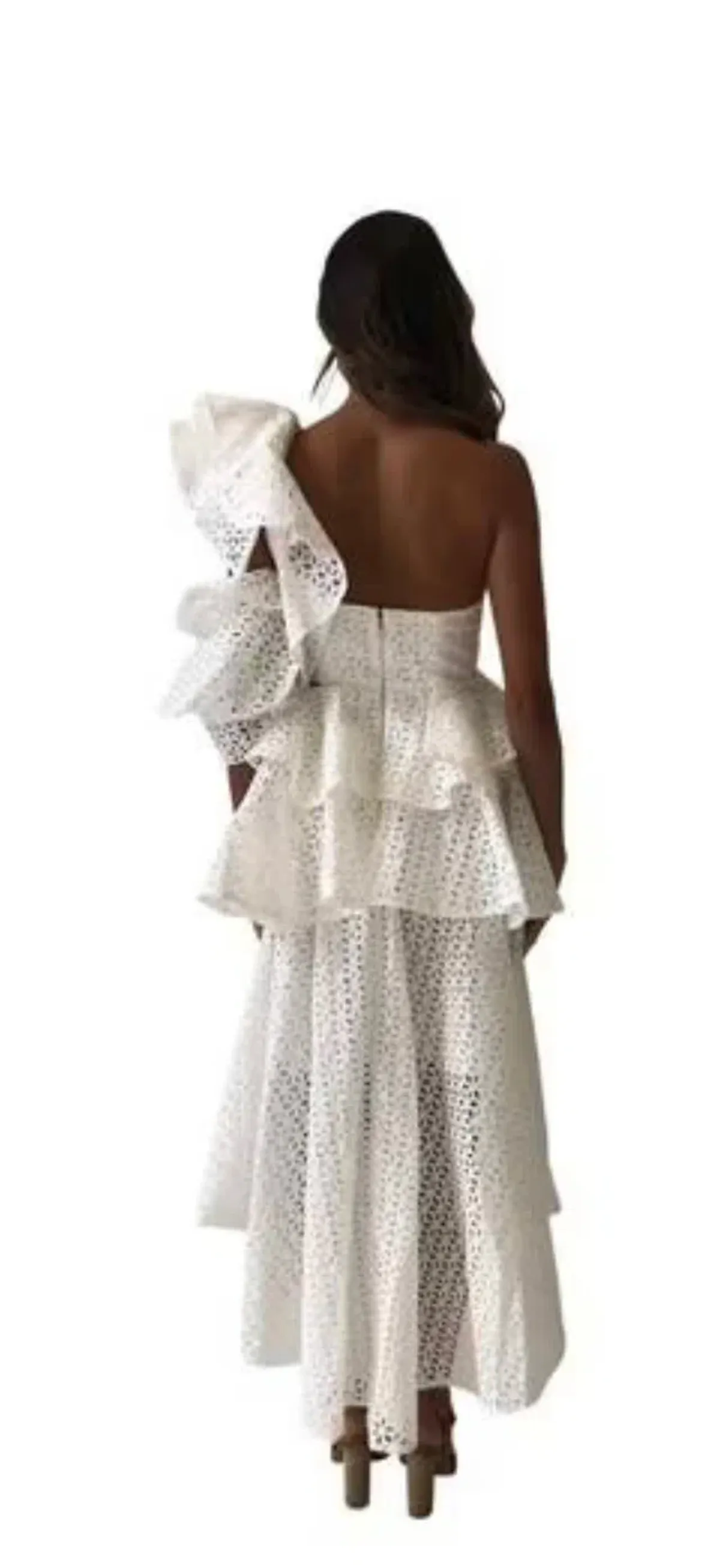 THURLEY Marion Ruffle Dress - White - Size 8 - Image 3