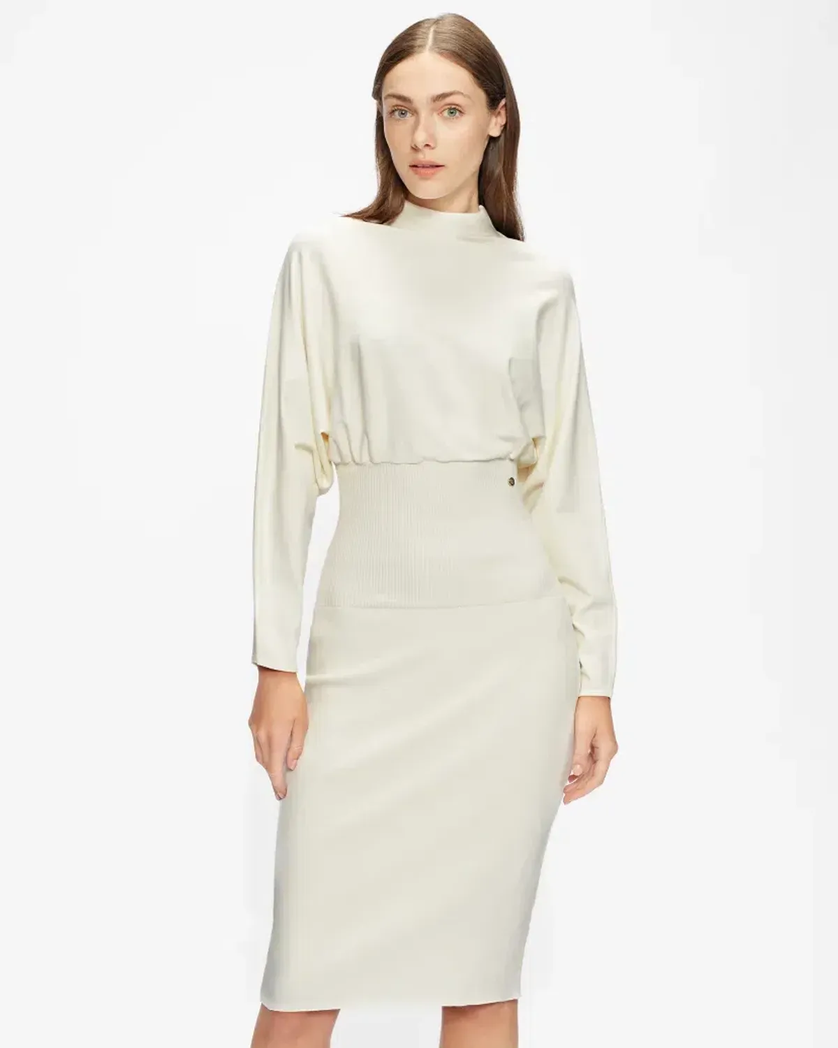 Ted Baker Alice Cocoon Midi Dress in Cream Size 1 / AU 8 - Image 1