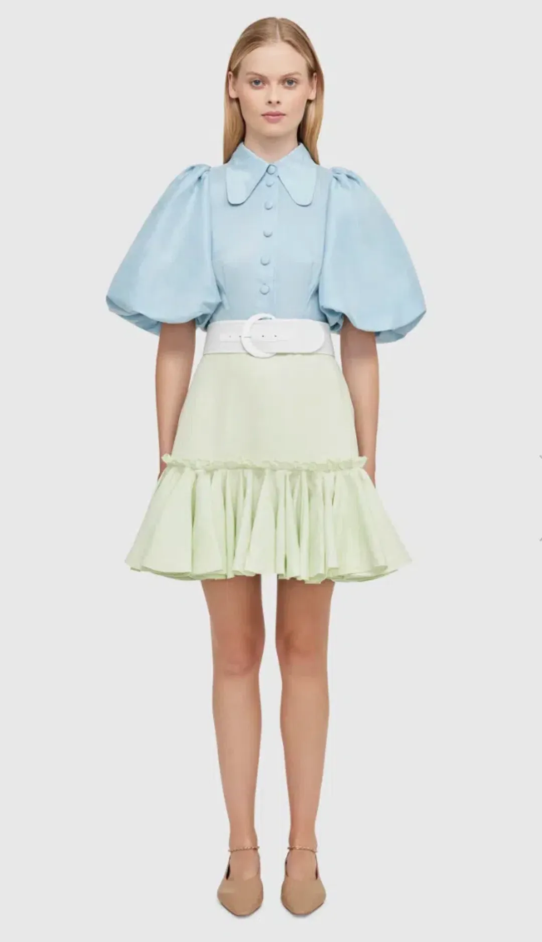 Leo Lin Cambridge Mini Dress Air Multi-colored Size AU 10 for rent on The Volte - main image