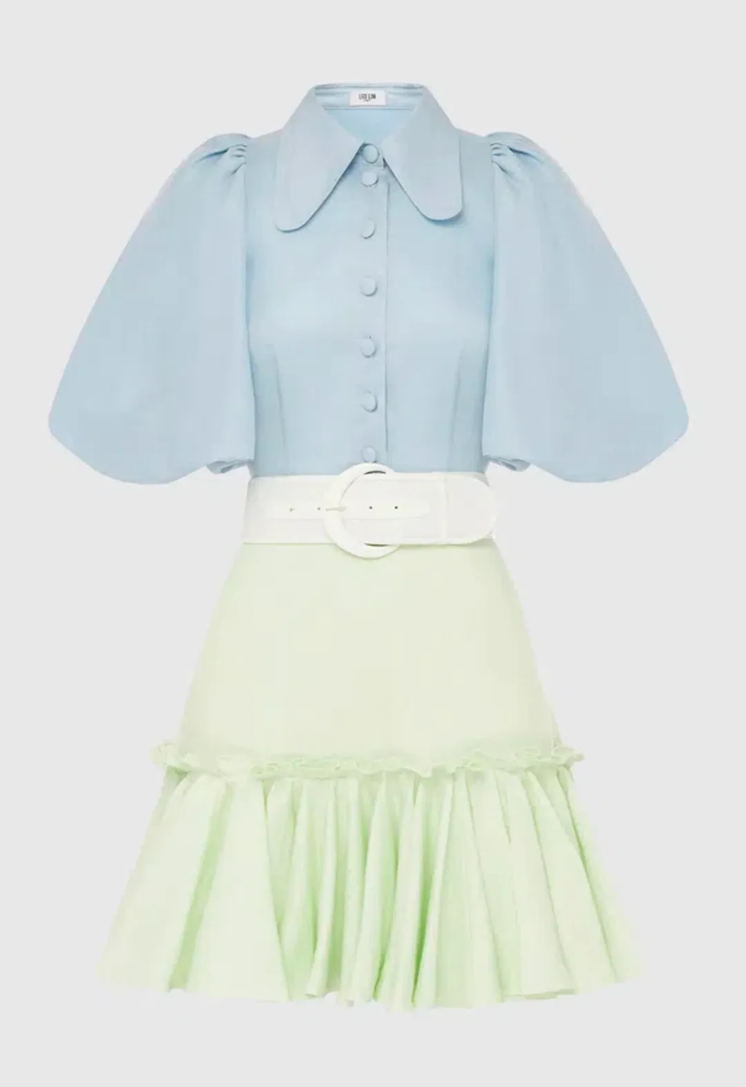 Leo Lin Cambridge Mini Dress Air Multi-colored Size AU 10 for rent on The Volte - main image