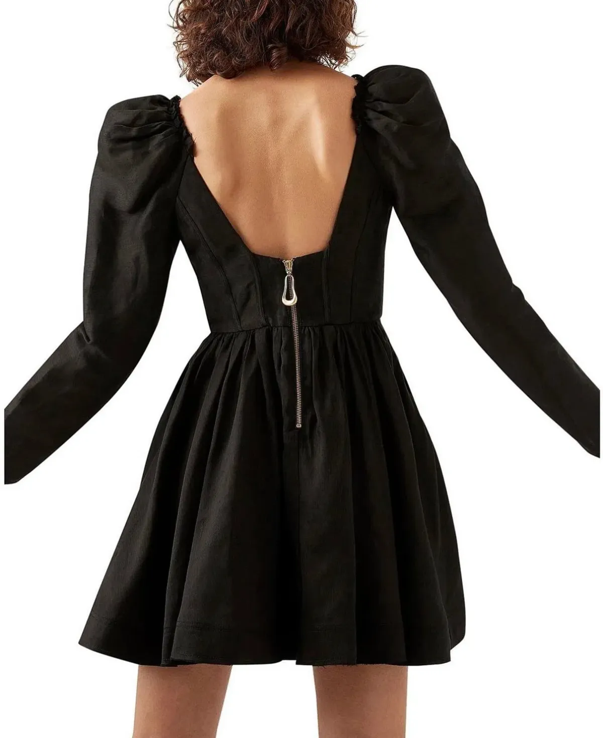 Aje Fleur Corset Long Sleeve Mini Dress in Black Size AU 6 - Image 4