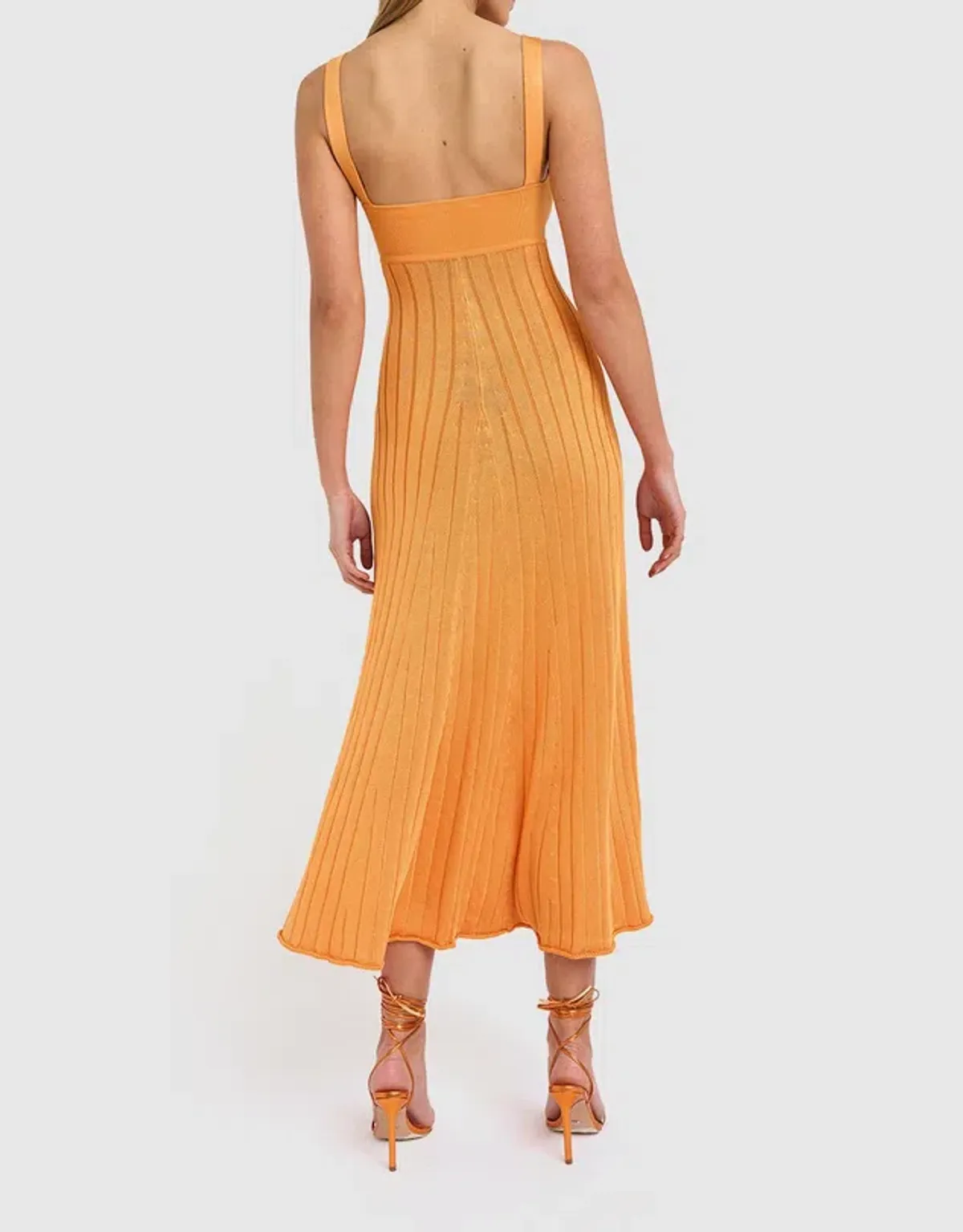 By Johnny Adelita Knit Midi Dress Orange Size 8 - Image 2