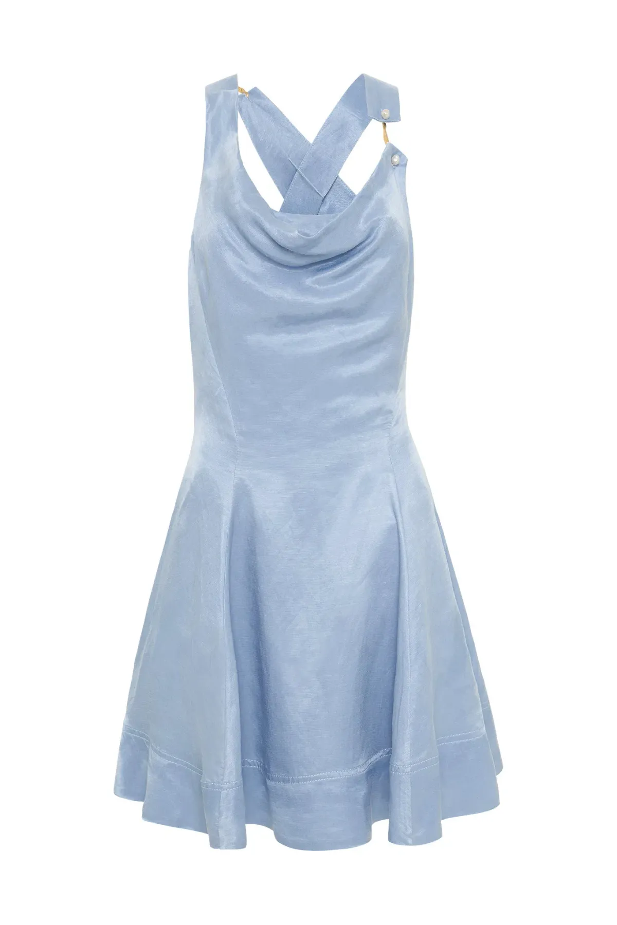 Aje Liberty Asymmetric Dress Blue Size AU 6  - Image 3