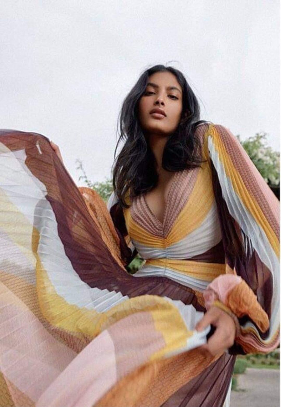 Acler Astone Midi Dress Rainbow Stripe Size 14 for rent on The Volte - main image