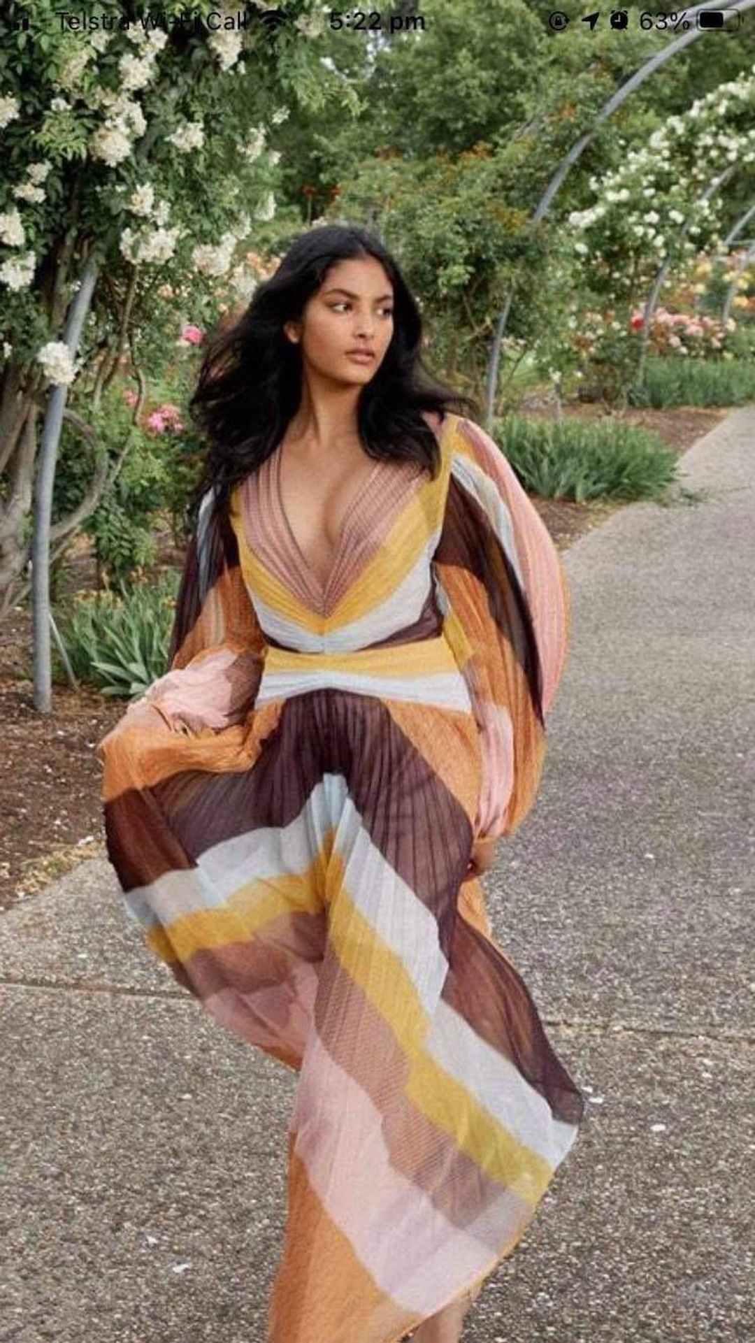 Acler Astone Midi Dress Rainbow Stripe Size 14 for rent on The Volte - main image