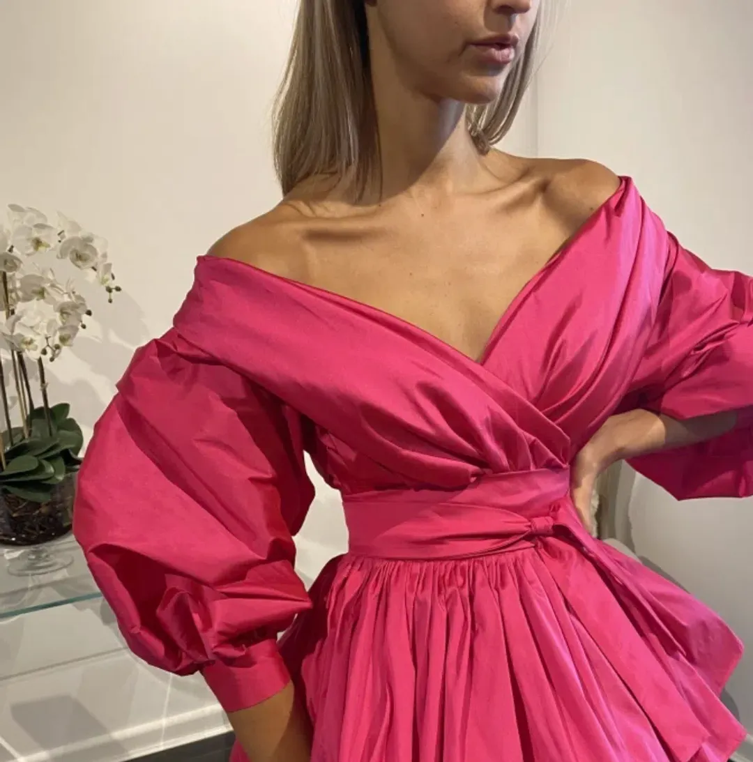 Alin Le Kal Chloe Dress Fuchsia Pink Size 6 for rent on The Volte - main image