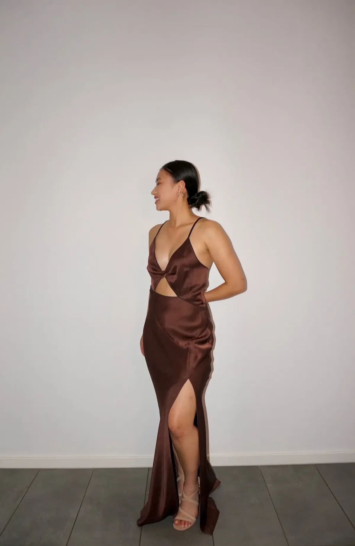 Bec & Bridge Hazel Maxi Dress Chocolate Size 8 - Image 3
