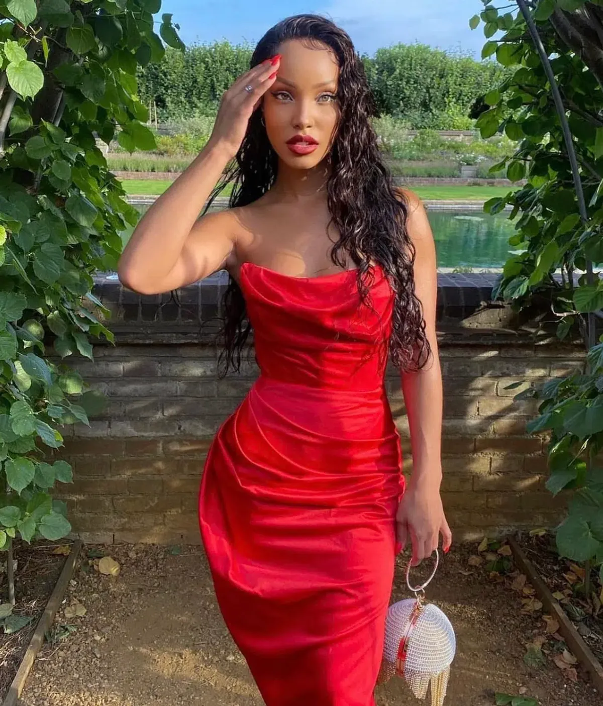 House Of CB Adrienne Strapless Corset Dress Red Size S/AU 8 - Image 6