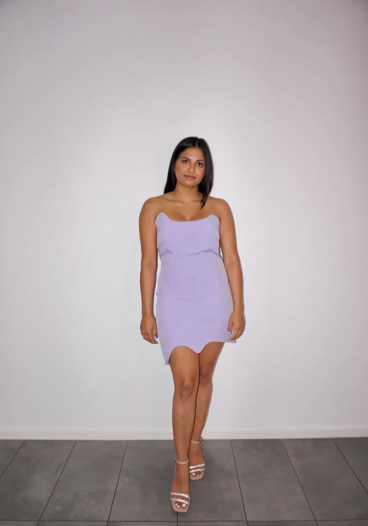 By Johnny Strapless Wave Mini Dress Lilac Size 12 - Image 1