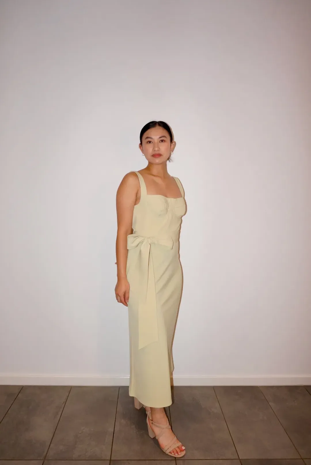 By Johnny Ora Bust Midi Dress Pistachio Size 8 for rent on The Volte - main image