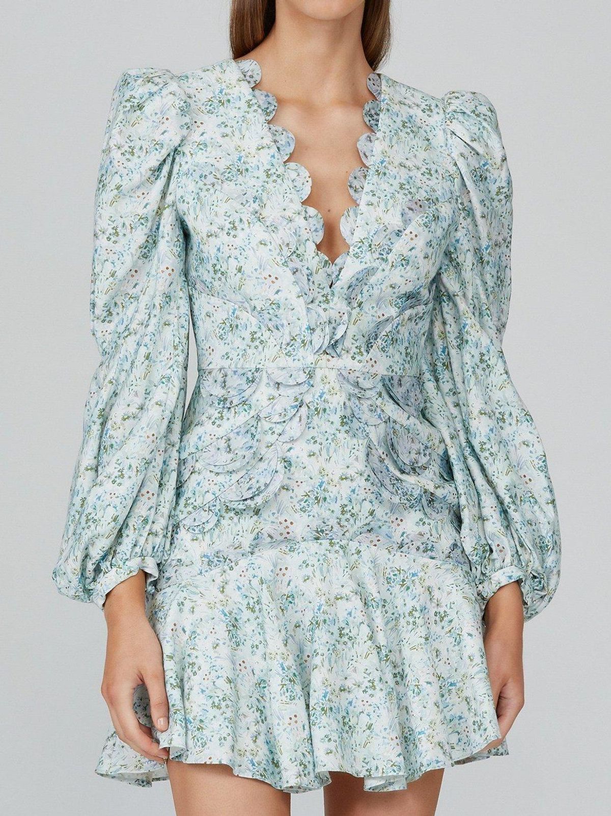 Acler Dixon Mini Dress Blue Floral Size 8 - Image 2