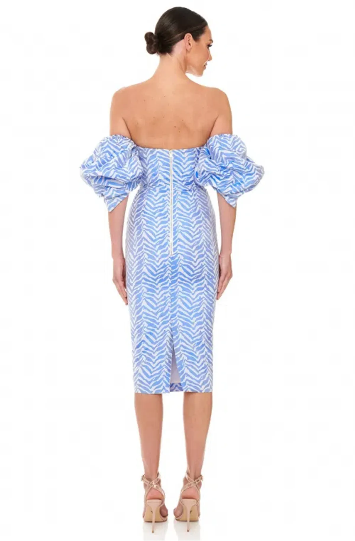 Eliya The Label Amalfi Striped Midi Dress Blue/White Size 12 - Image 2