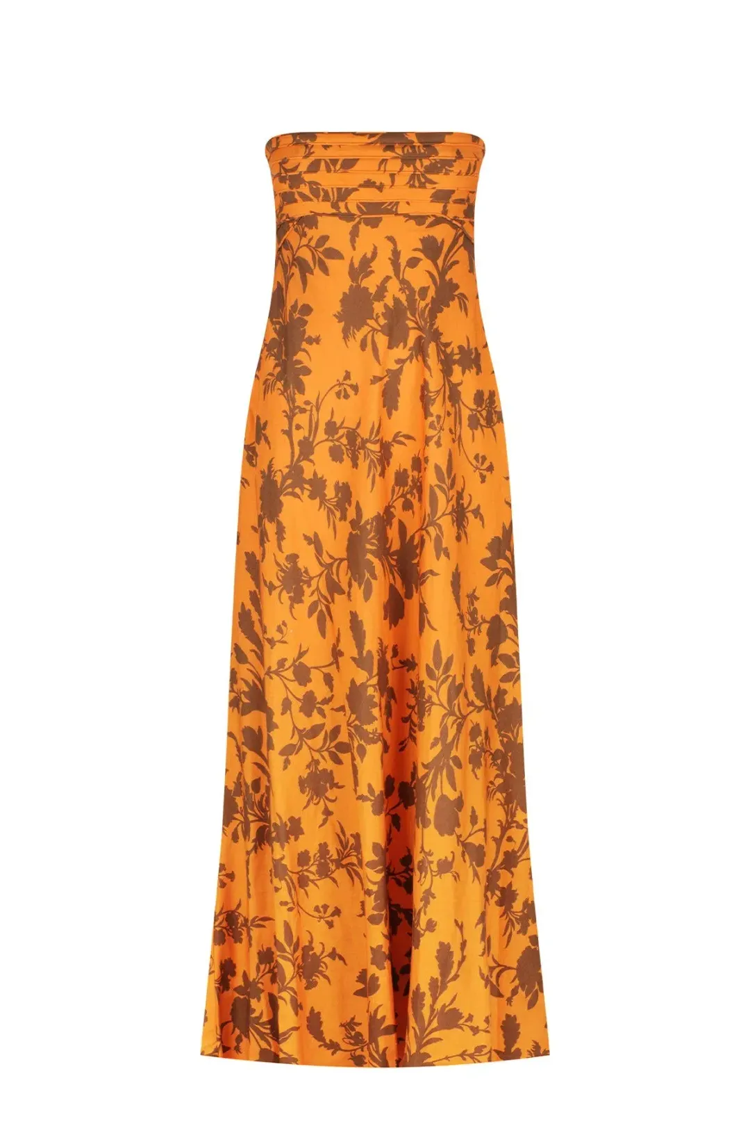 Shona Joy Uli Linen Corded Strapless Maxi Dress Print Size 10 / M for rent on The Volte - main image