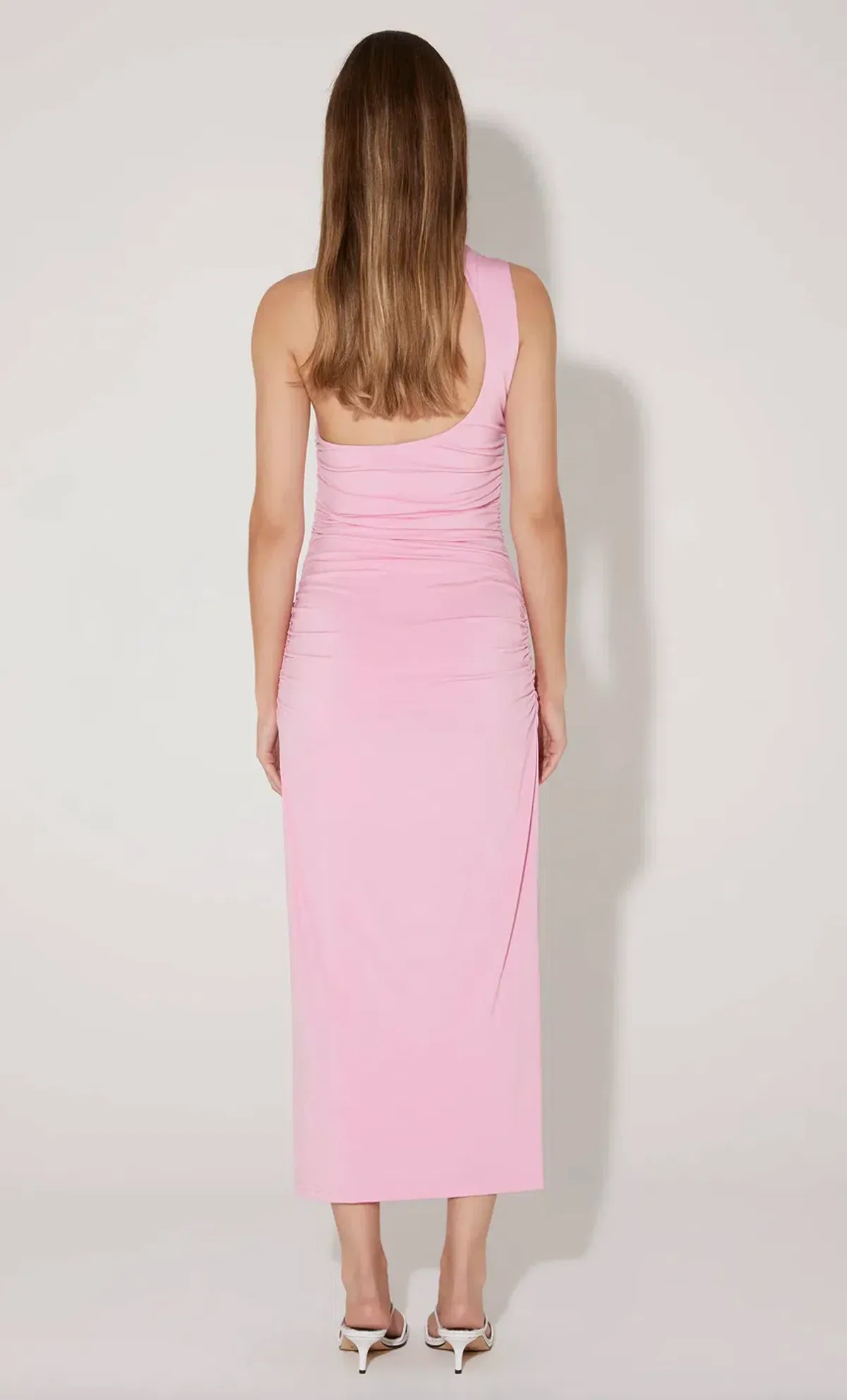 Hansen & Gretel Shimmy Fitted Midi Dress Prism Pink Size XS / Au 6 - Image 2