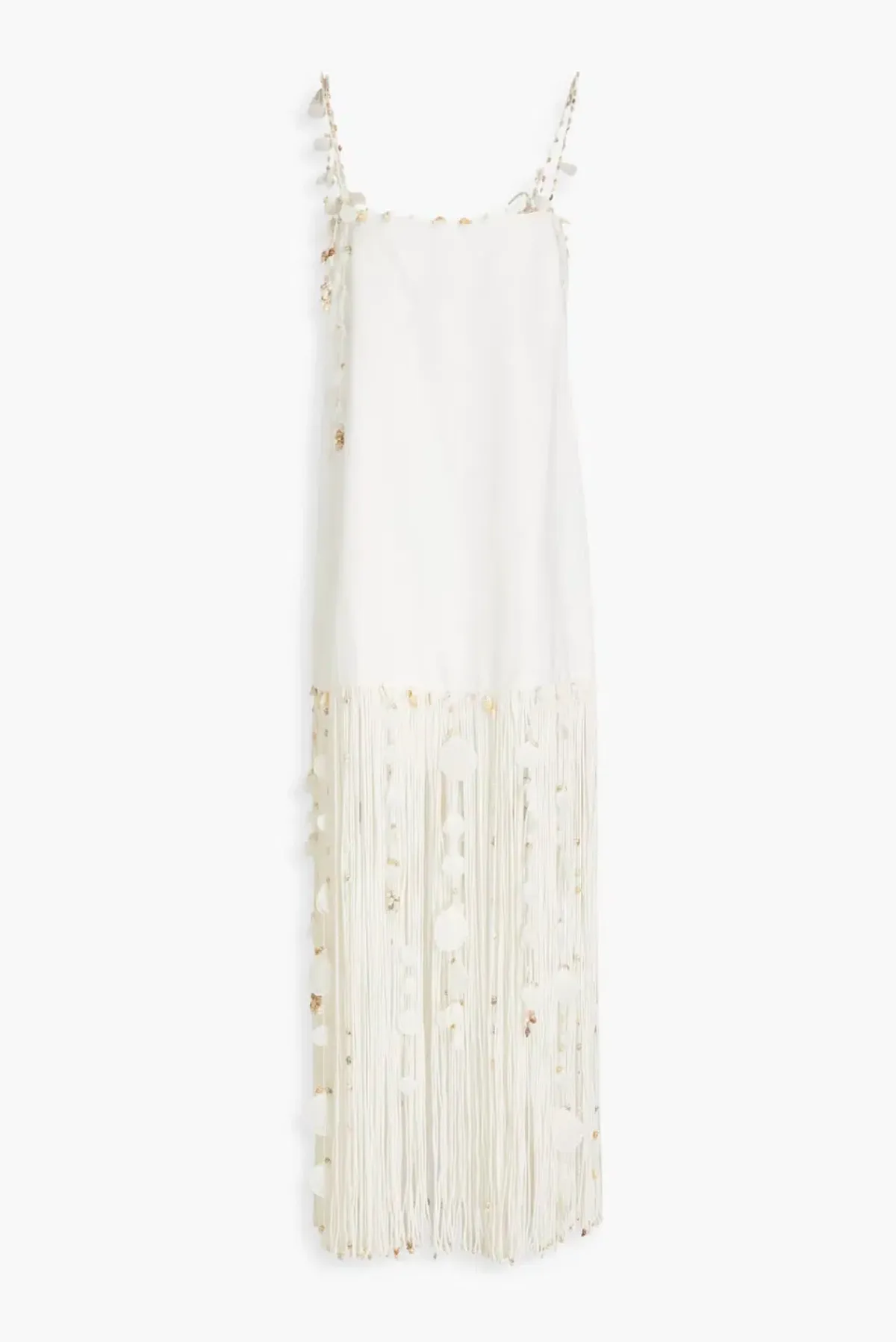 Zimmermann Postcard Fringed Embellished Linen Maxi Dress Ivory Size 0P / Au 6P - Image 9