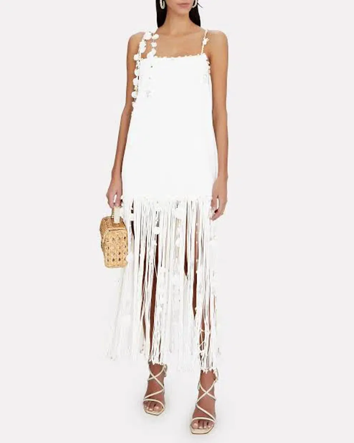 Zimmermann Postcard Fringed Embellished Linen Maxi Dress Ivory Size 0P / Au 6P - Image 6
