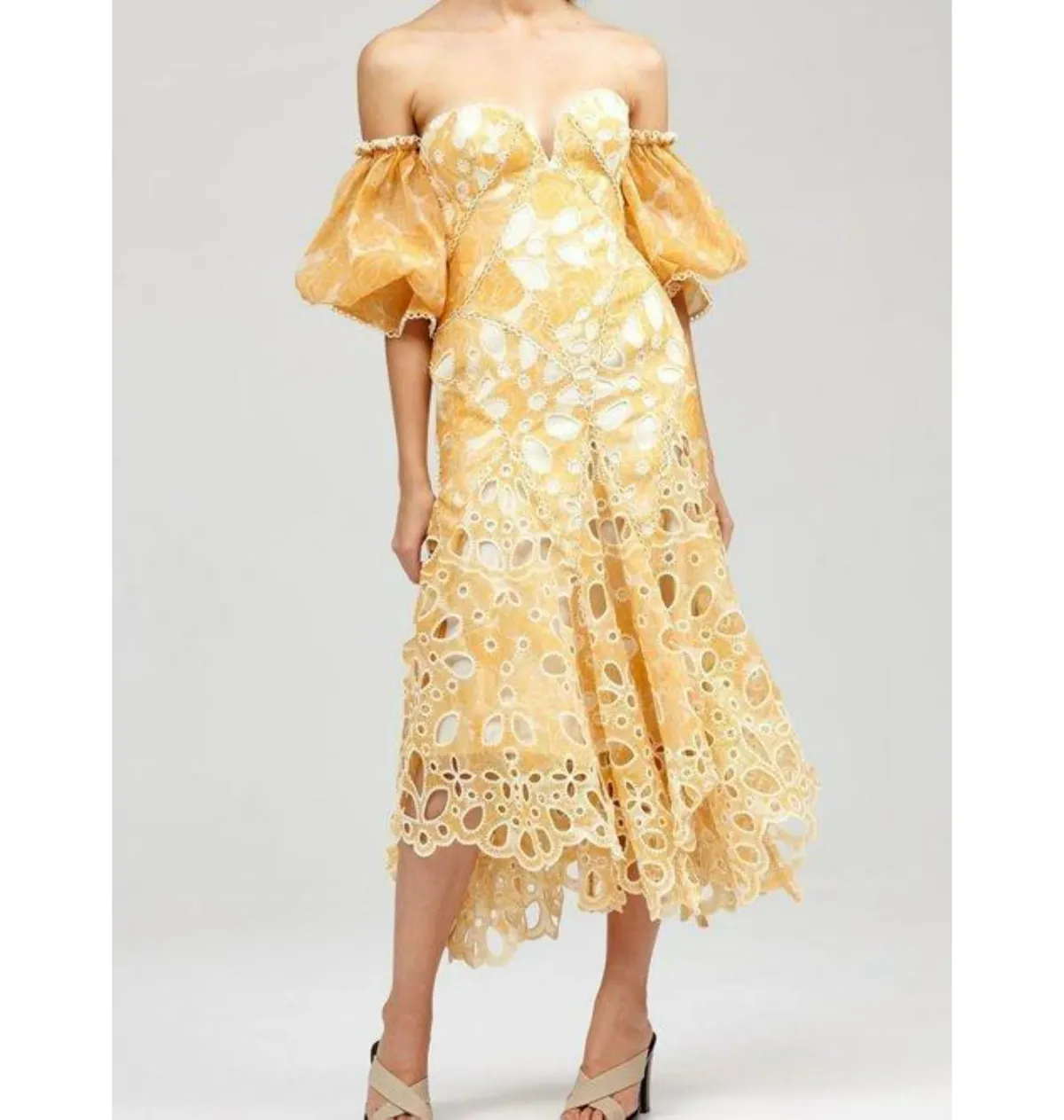 Acler Holland Midi Dress Lemon Size AU 10 - Image 2