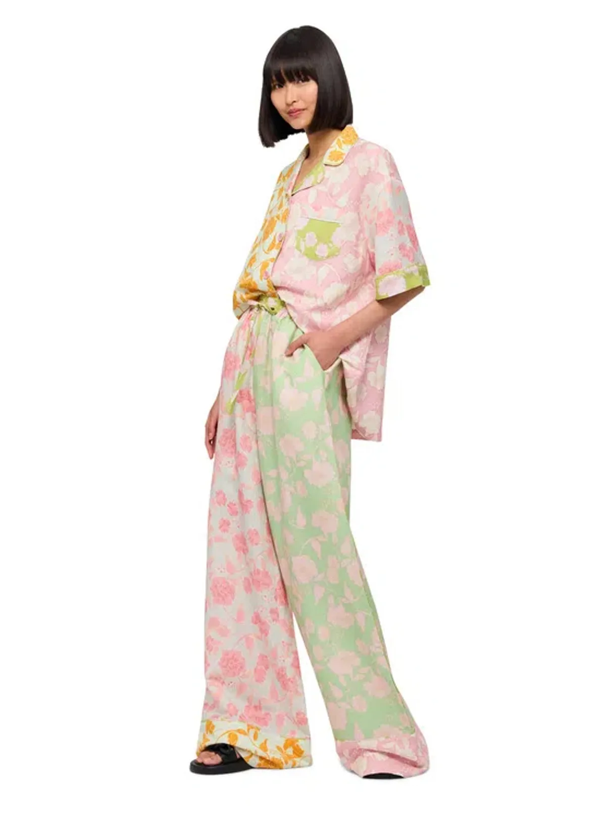 Leo Lin Anemone Splice Print Pants and Shirt Set Multi Size AU 16 - Image 2