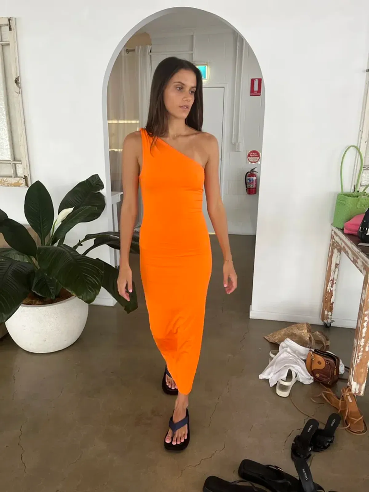Kookaï Bambi Midi Dress Orange Size 34 / AU 6 - Image 1