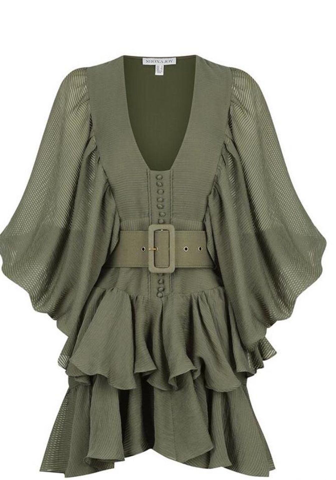 Shona Joy Charlotte draped mini green size 10 for rent on The Volte - main image