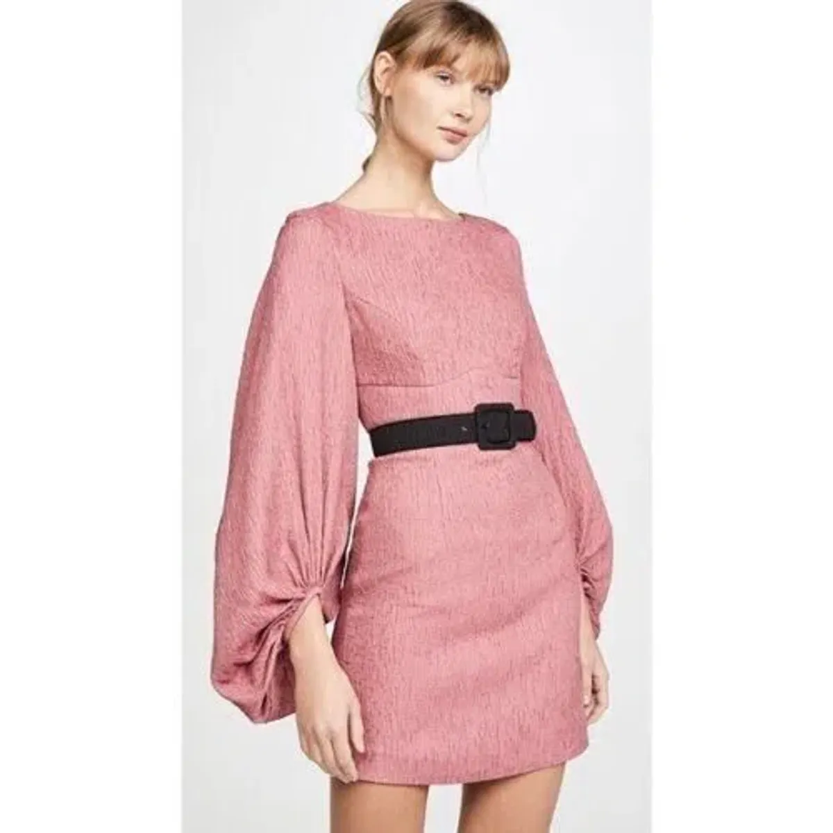 Rebecca Vallance Greta Long Sleeve Mini Dress Pink Size AU 12 - Image 5