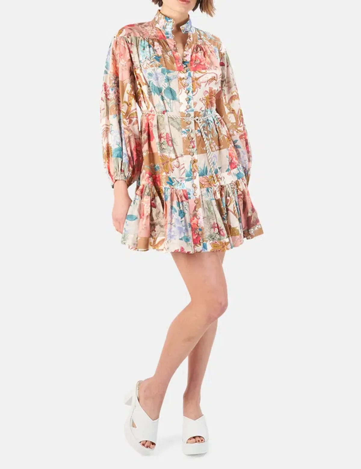Zimmermann Cassia Drop Waist Mini Dress Floral Size 0P / AU 6P - Image 1