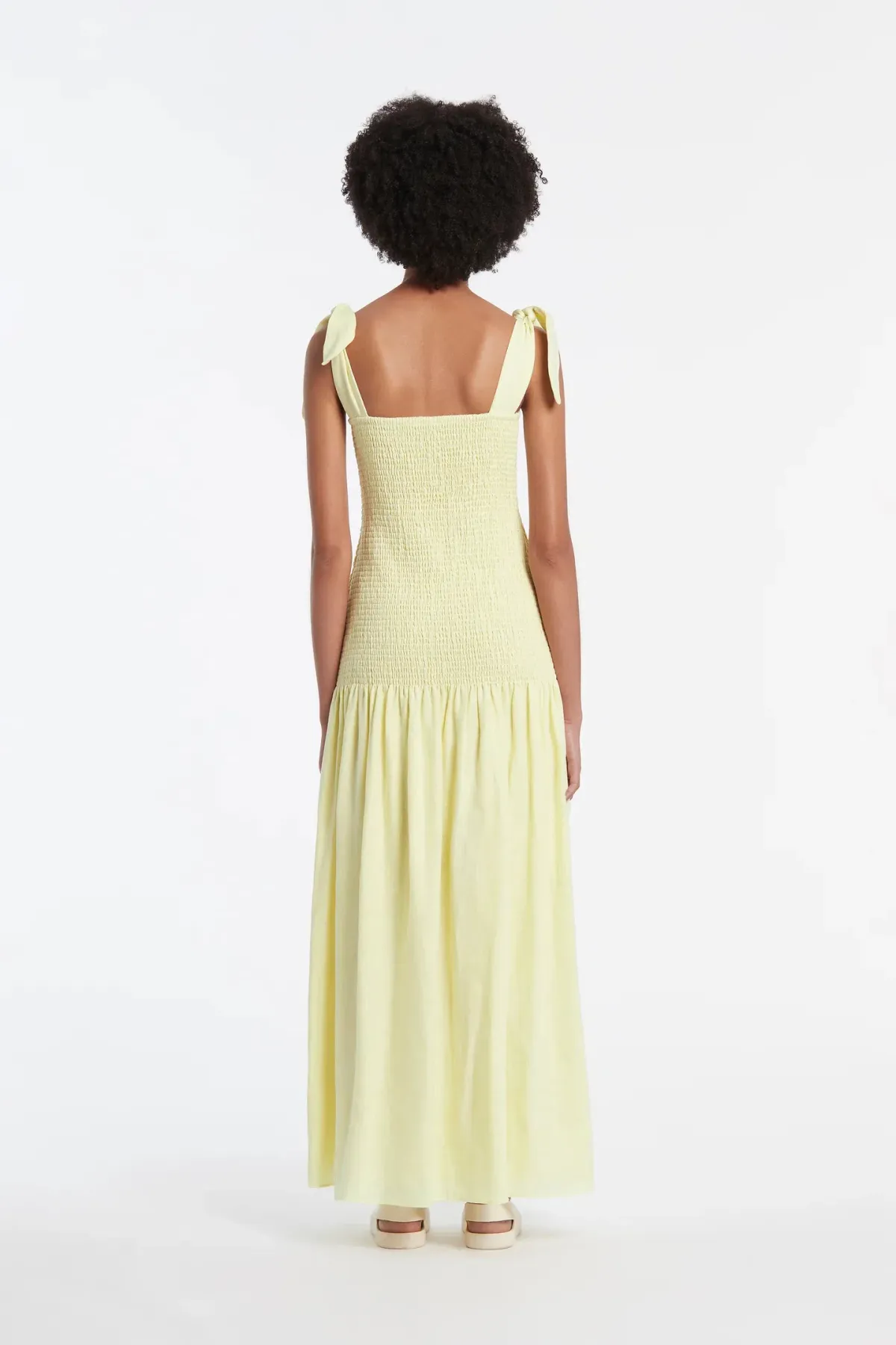 Sir the Label Francesca Shirred Maxi Dress Butter Yellow Size AU 6 - Image 2