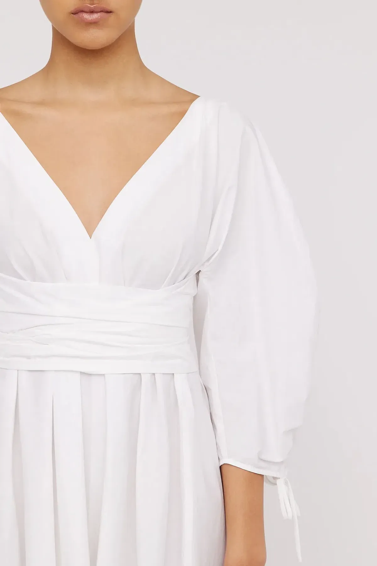 Scanlan Theodore Parachute Gather Sleeve Mini Dress White Size 6 / XS - Image 2