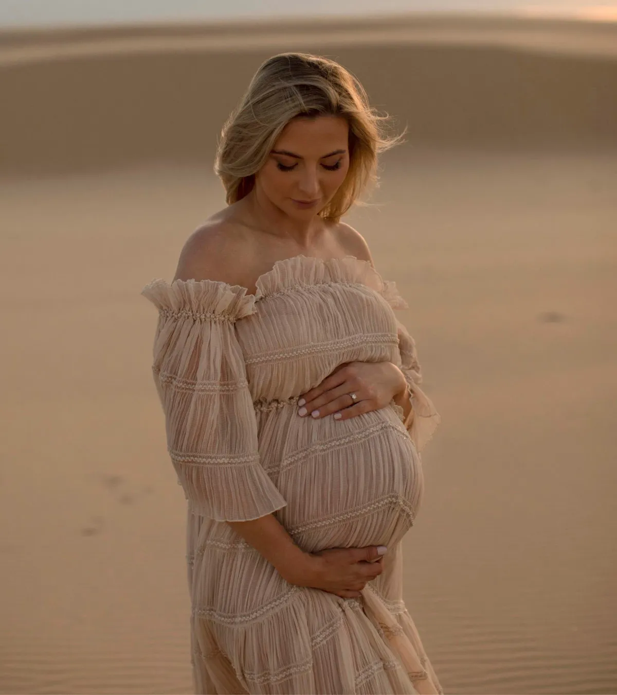 We Are Reclamation Chiffon Delight Gown Beige One Size Fits Most - Image 9