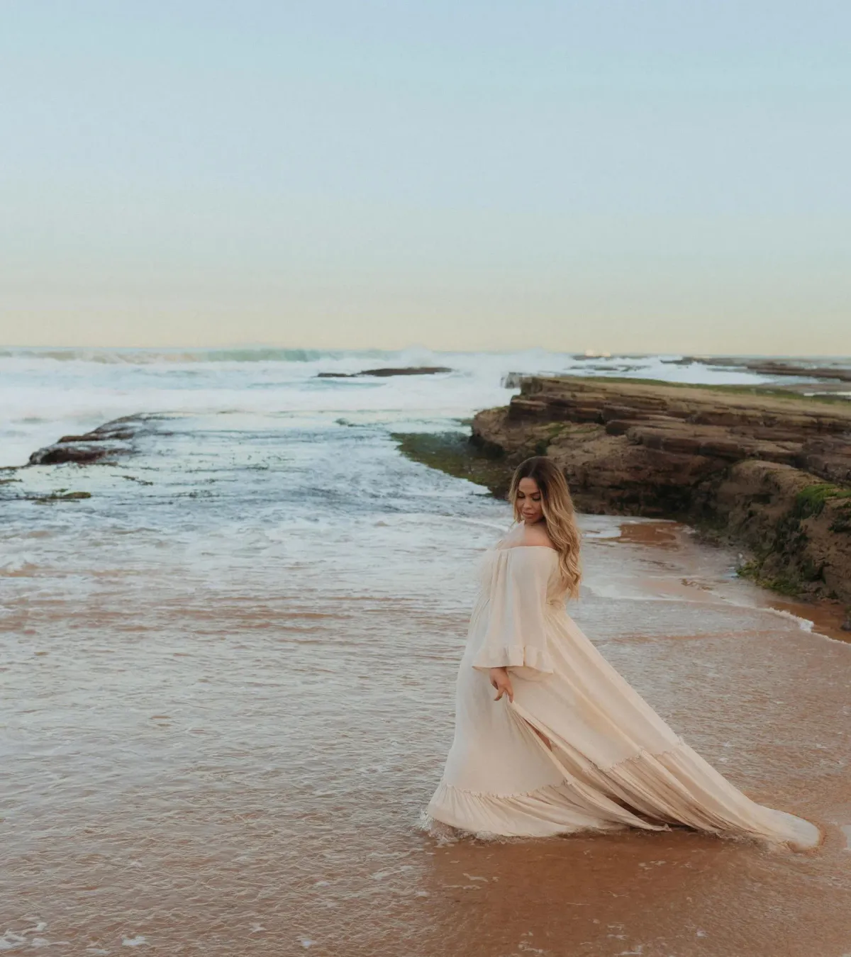 We Are Reclamation Ruffle Me Open Gown Beige Size 22 - Image 8
