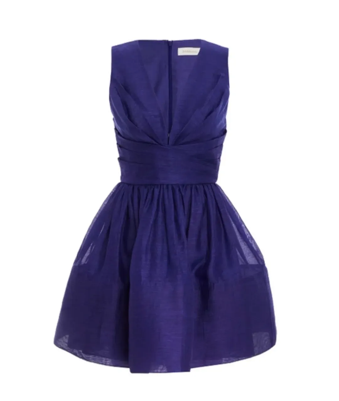 Zimmermann Tama V Neck Mini Dress Blue Size 1 / Au 10 for rent on The Volte - main image