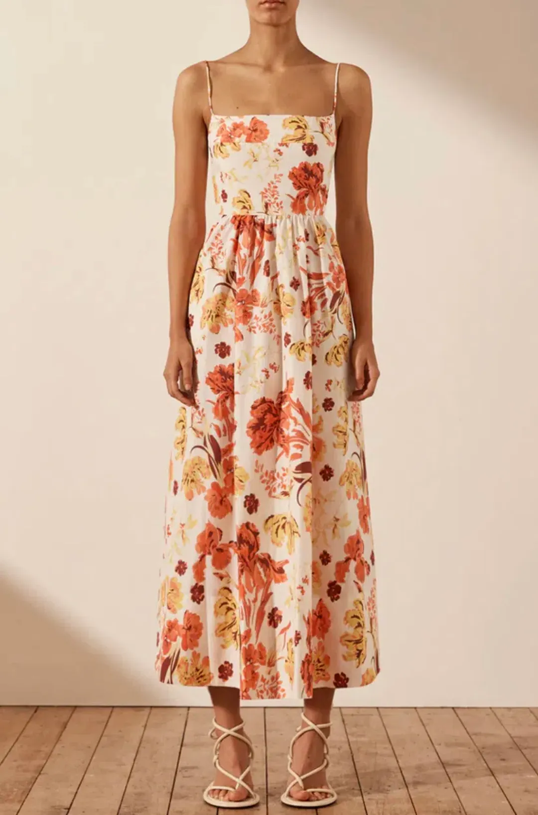 Shona Joy Kalani Low Open Back Midi Dress Floral Size 14 / XL for rent on The Volte - main image
