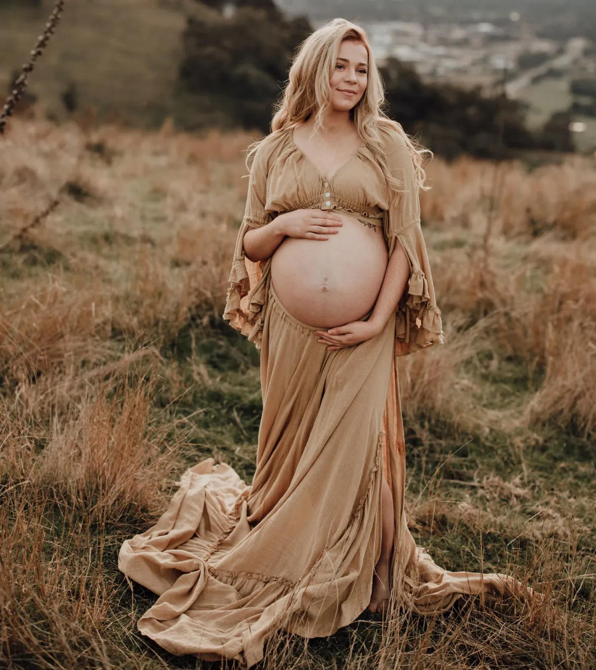 We Are Reclamation Dreams Like These Three Piece Gown in Mustard Size 22 - Image 6