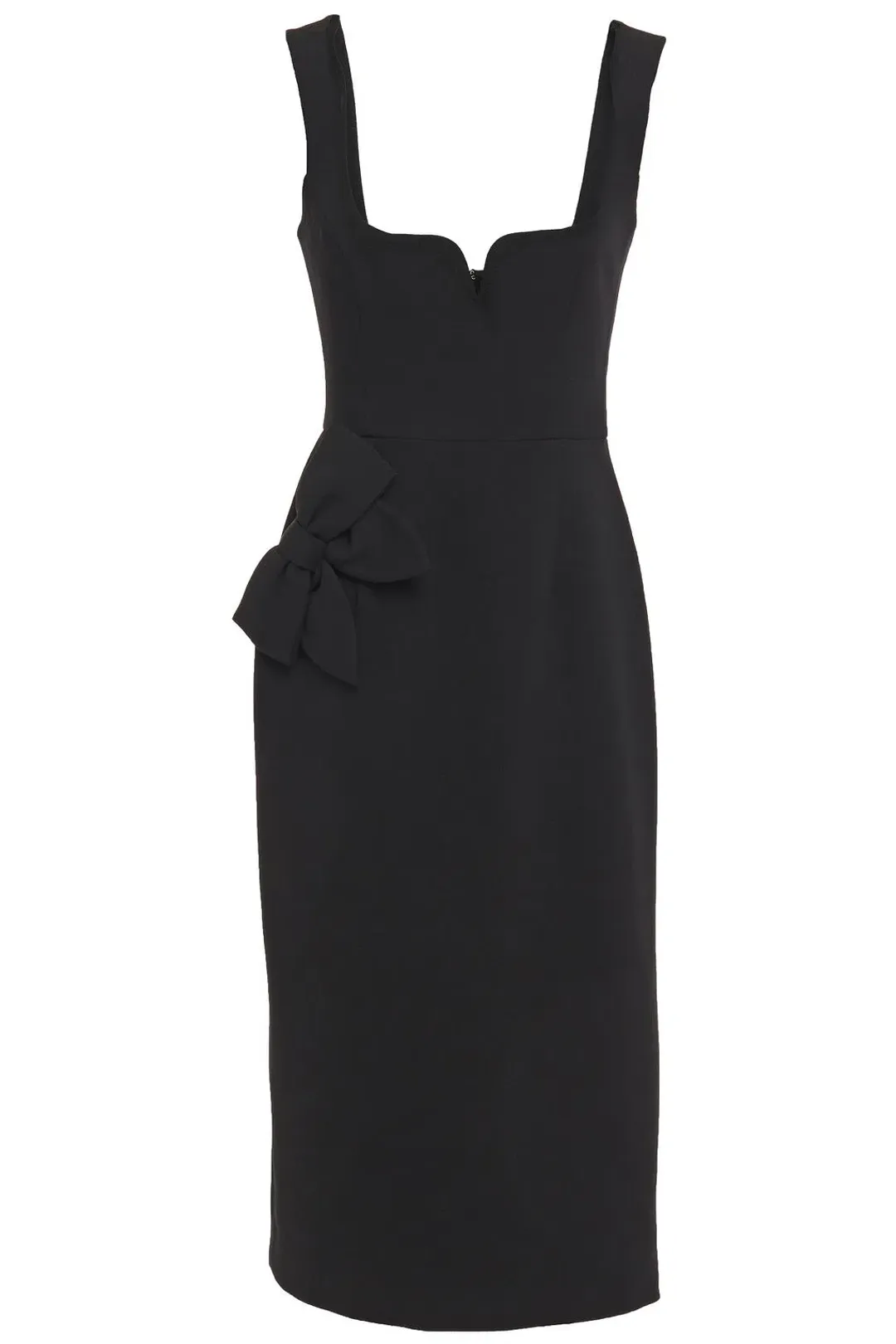 Rebecca Vallance Galerie Bow Embellished Crepe Midi Dress Black Size 6 for rent on The Volte - main image