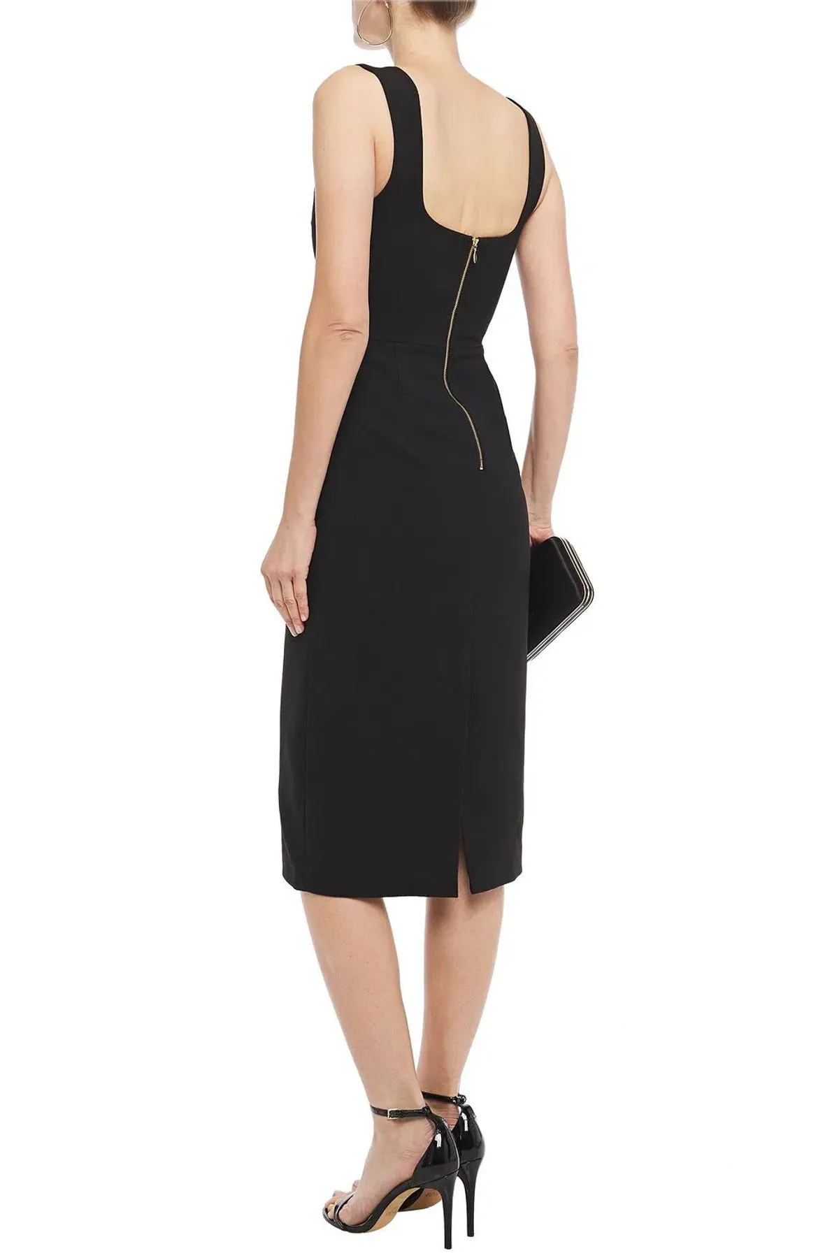 Rebecca Vallance Galerie Bow Embellished Crepe Midi Dress Black Size 6 - Image 2