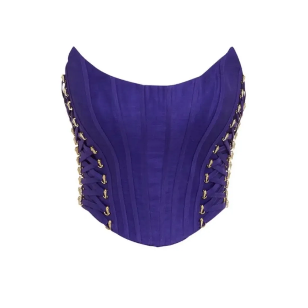 Zimmermann Tama Lace Up Corset Ultramarine Size 2/Au 12 for rent on The Volte - main image