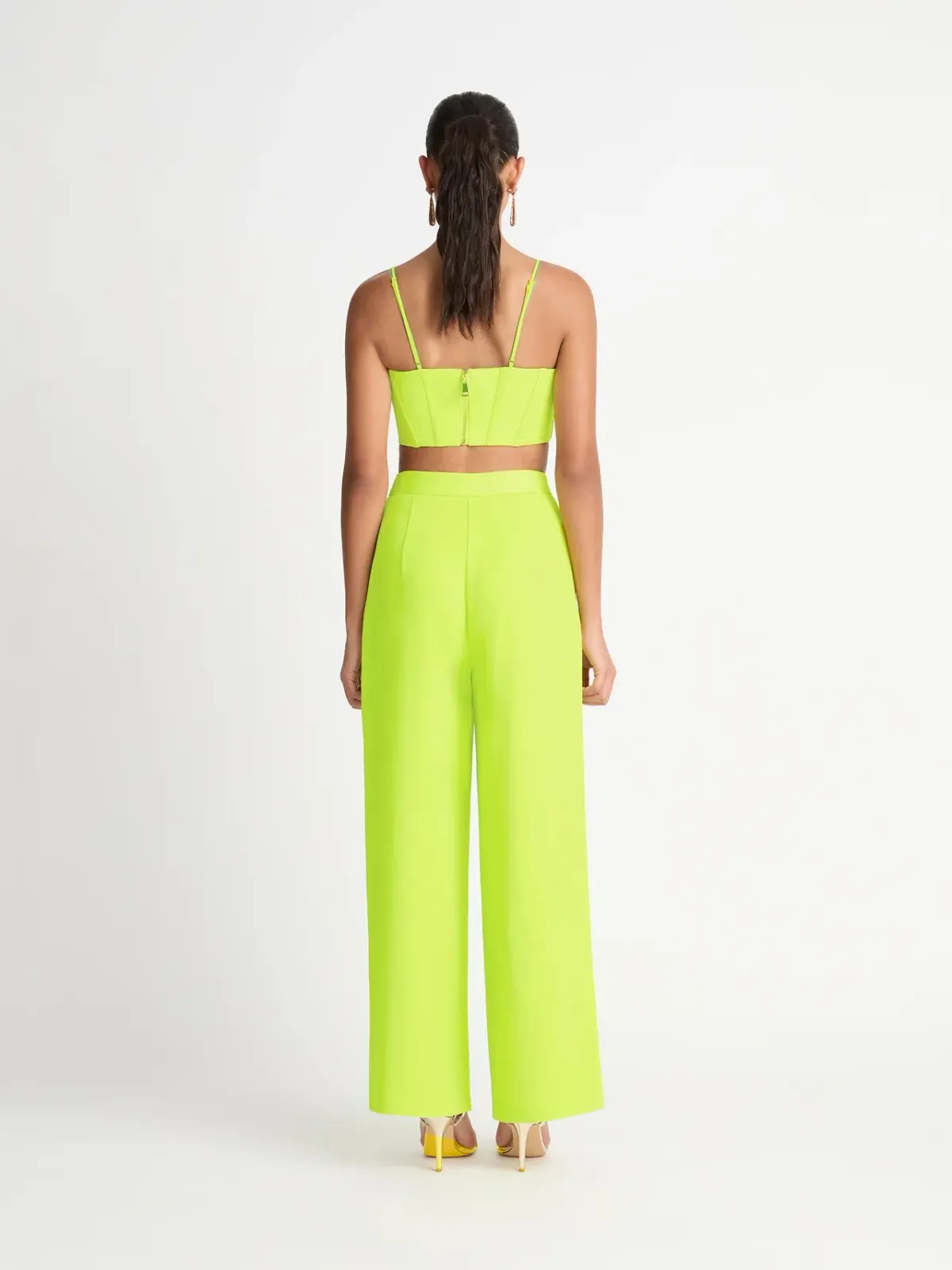 Sheike Lola Bustier Size 8 and Pant Size 10 Coord Set in Lime Green  - Image 3