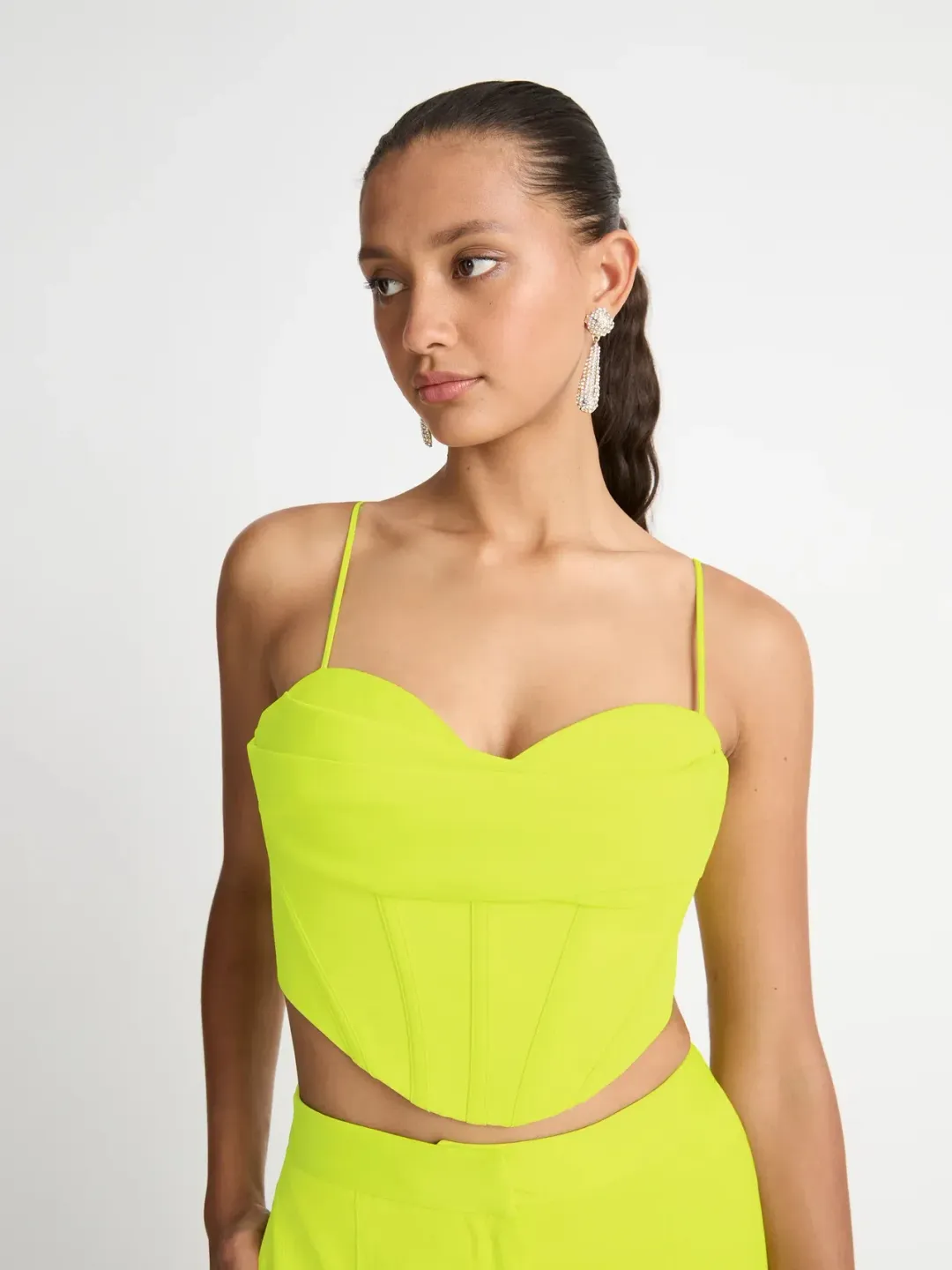 Sheike Lola Bustier Size 8 and Pant Size 10 Coord Set in Lime Green  for rent on The Volte - main image