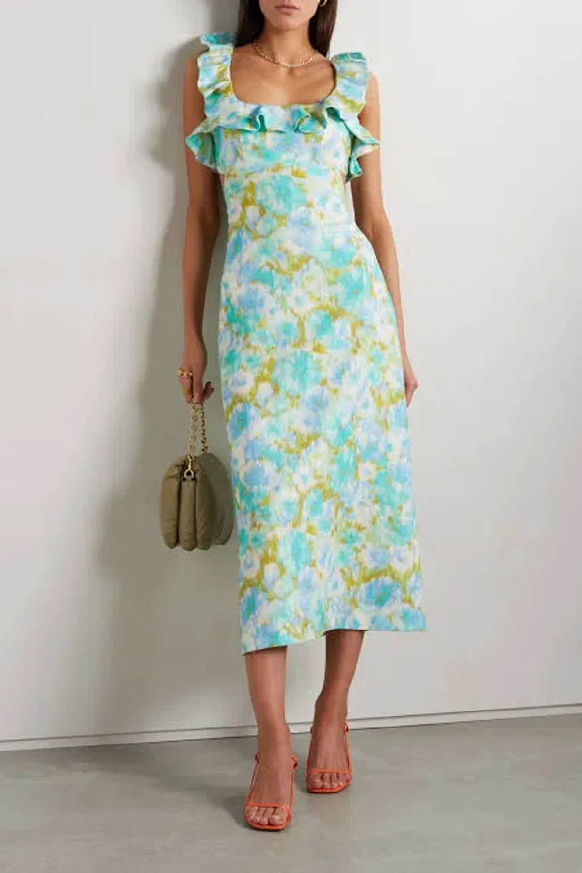 LAUREL FRILL MIDI DRESS - Image 1