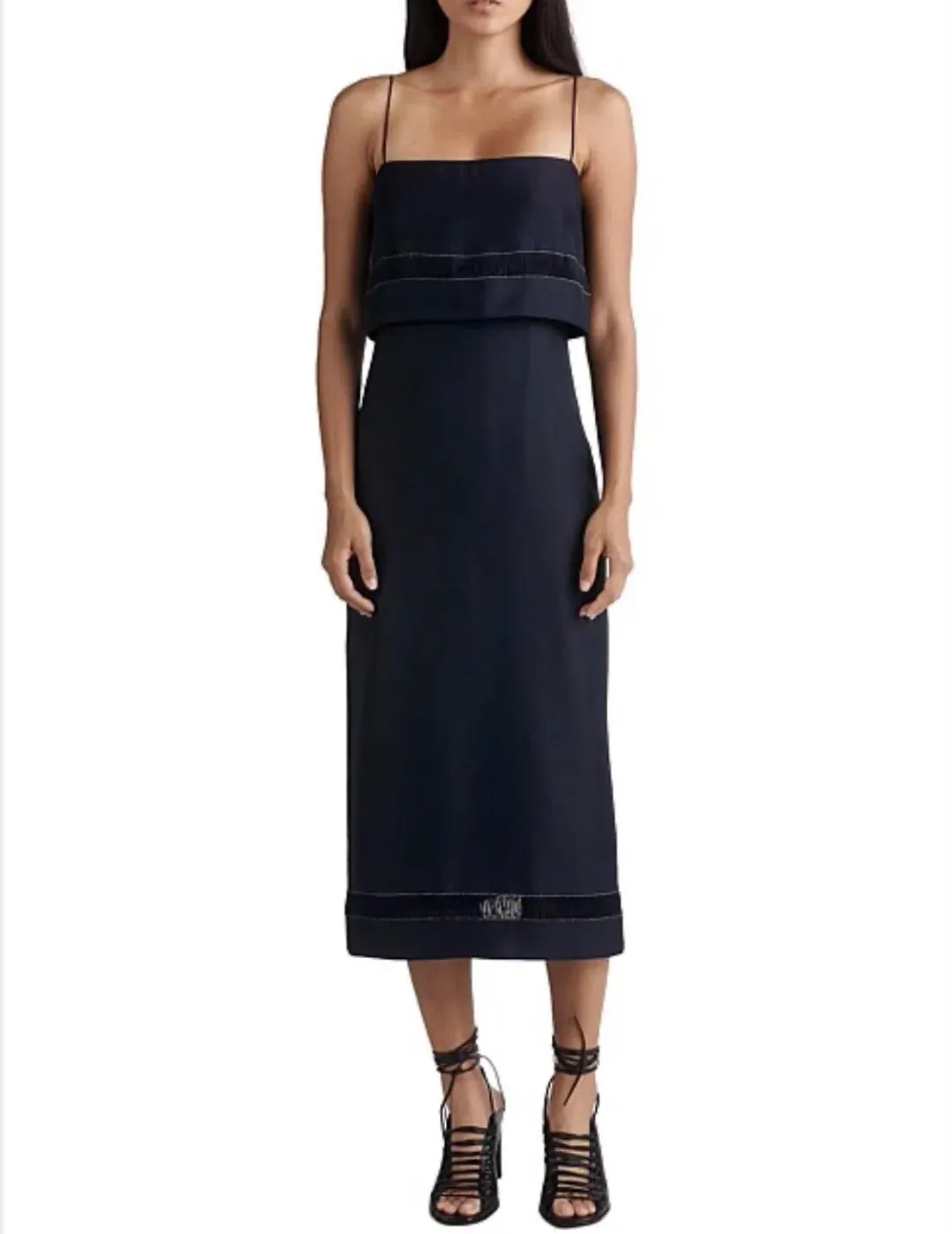 Dion Lee Float Slip Dress Navy Size AU 8 for rent on The Volte - main image