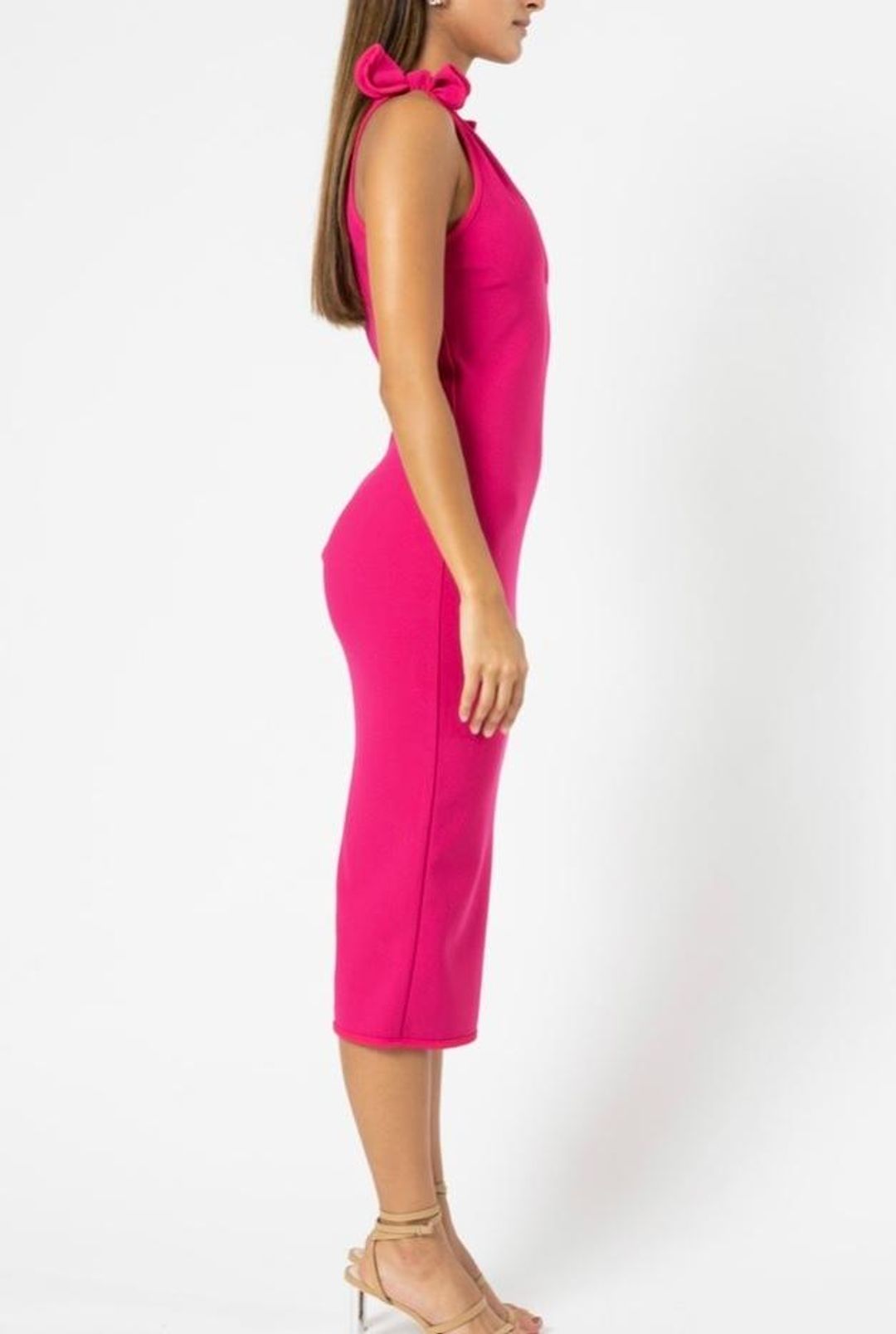By Johnny v-neck bow shoulder dress size 10 pink  for rent on The Volte - main image
