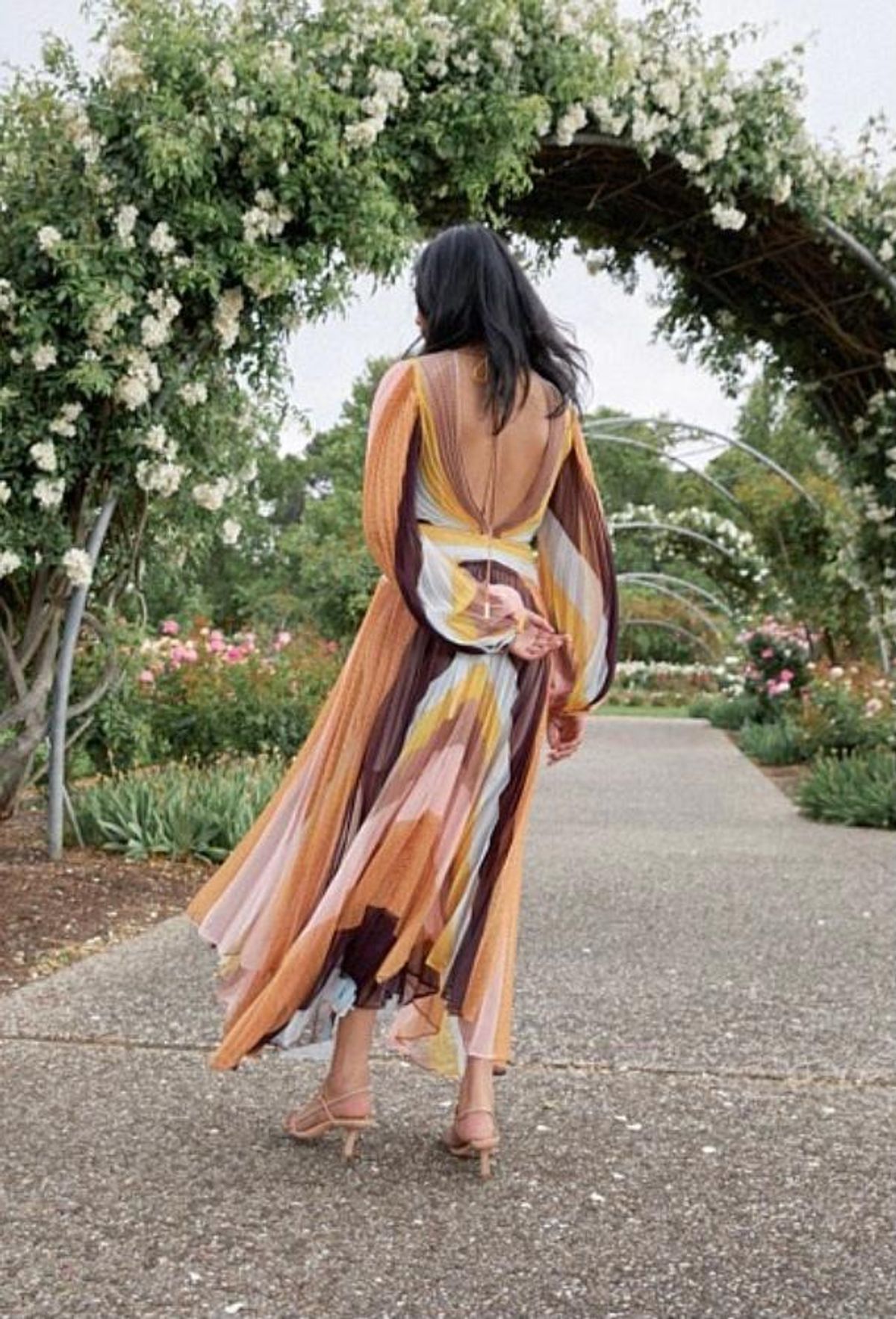 Acler Astone Midi Dress Rainbow Stripe Size 12  - Image 4