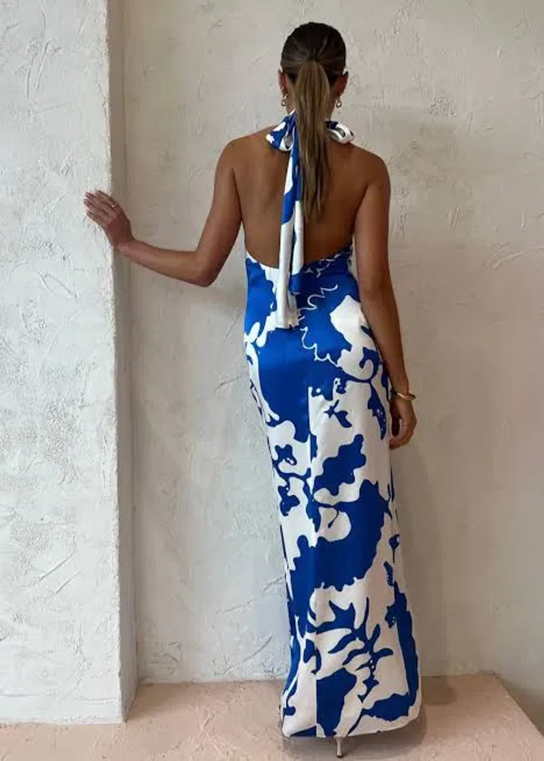 Sir the Label Esme Halter Silk Maxi Dress Print Size 2 / Au 10 for rent on The Volte - main image